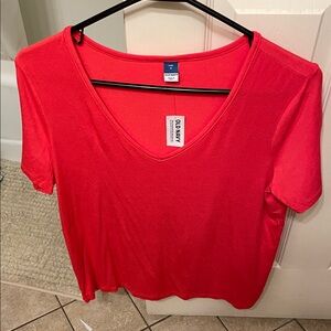 Old Navy Women's Bright Red Short Sleeve Tee